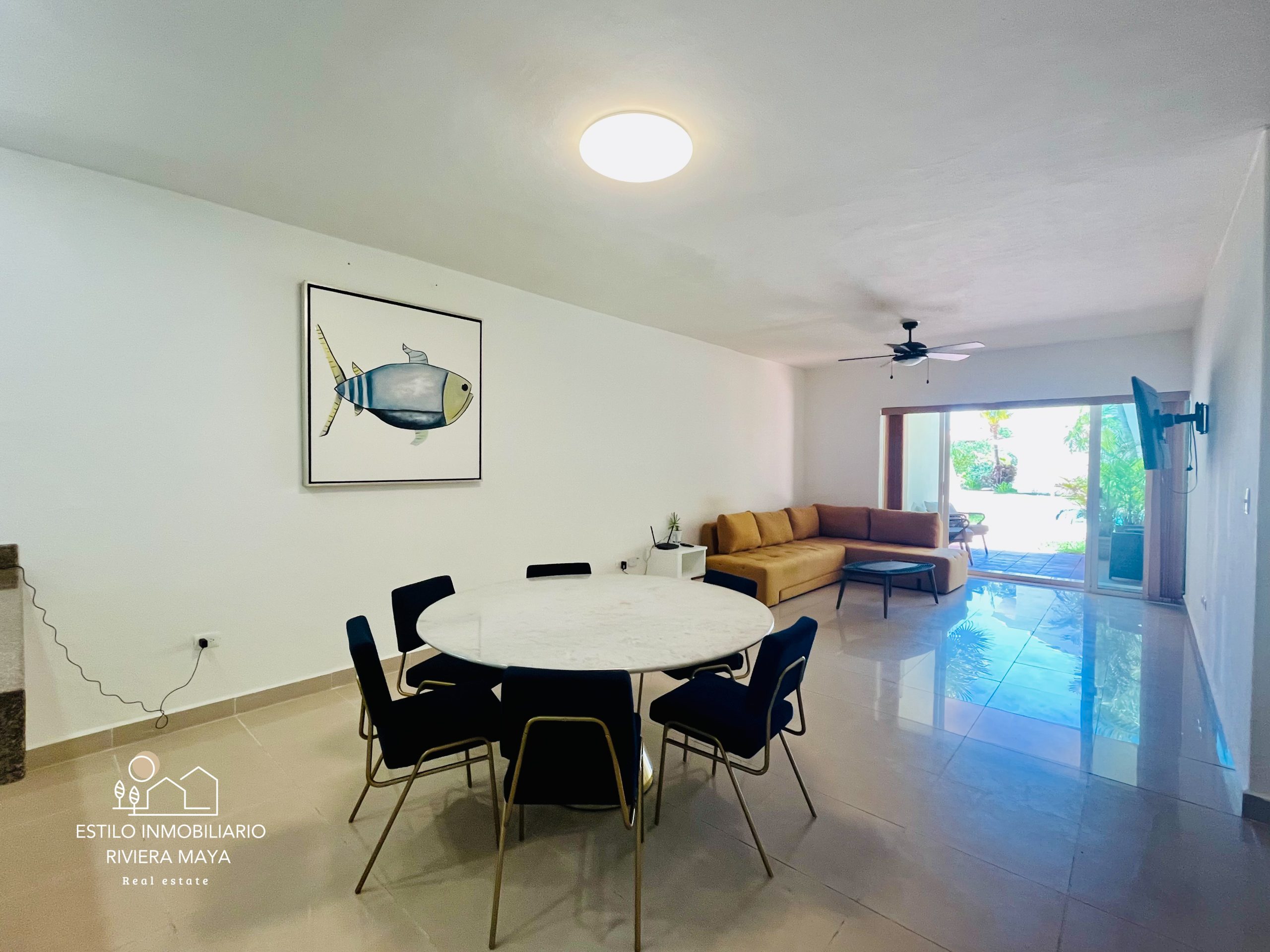 Departamento en renta con acceso al canal en Puerto Aventuras